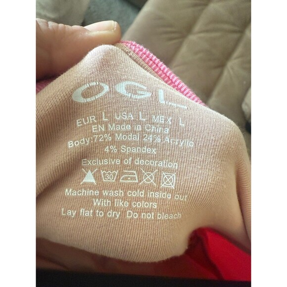 OGL Womens Bra Me Pink Lightweight long sleeve Shirt Large Activewear - Picture 6 of 7